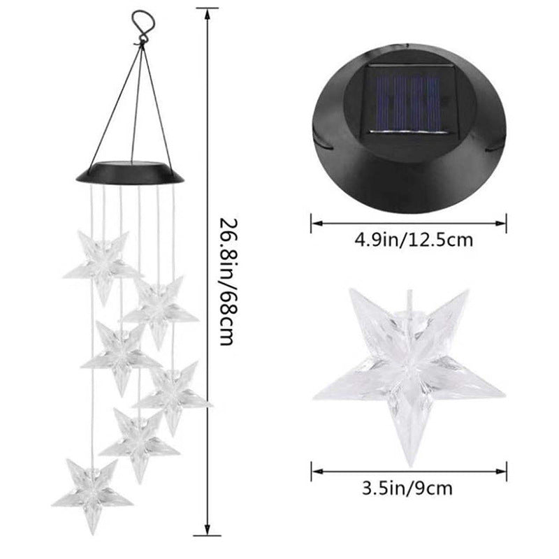 Dragonfly Wind Chime Garden Decoration Hanging Lamp