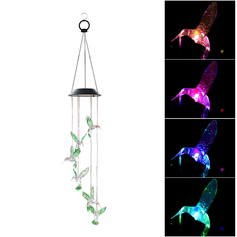 Dragonfly Wind Chime Garden Decoration Hanging Lamp