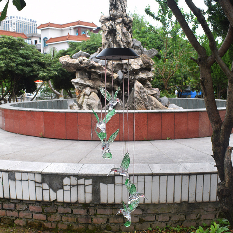 Dragonfly Wind Chime Garden Decoration Hanging Lamp