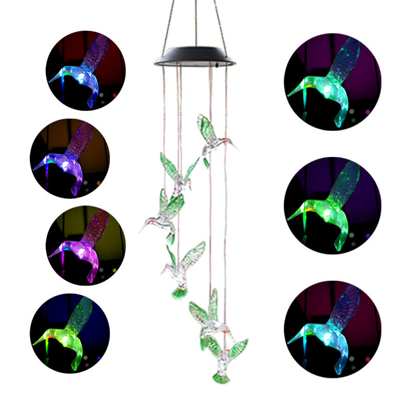 Dragonfly Wind Chime Garden Decoration Hanging Lamp