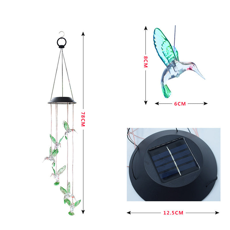 Dragonfly Wind Chime Garden Decoration Hanging Lamp