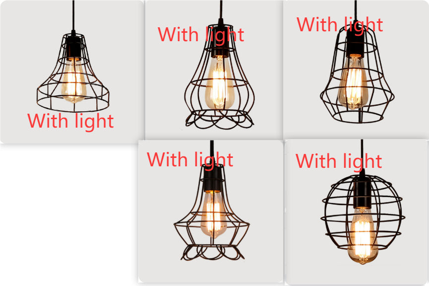 Modern Iron Cage Chandelier Hanging Pendant Lamp